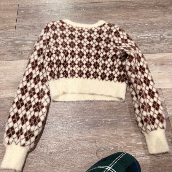 Summers Best Aritizia Brown Diamond Cropped Sweater 2xs - Picture 4 of 4